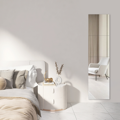 【どこでも貼れる割れない鏡】Genki ドアの裏やクローゼットにも 鏡 全身鏡 姿見鏡 壁掛け ミラー 浴室 (30×30cm 4枚セット)