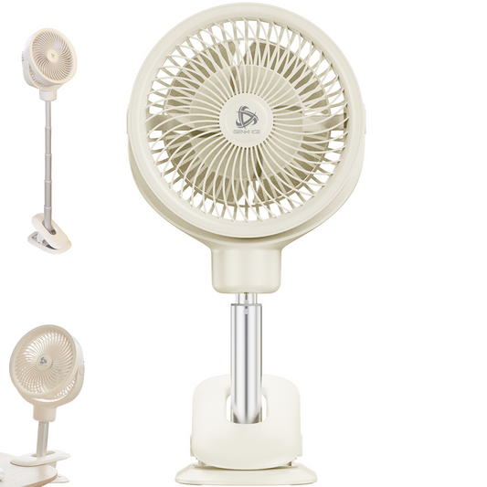 GenkiIce サーキュレーター 扇風機 兼用【2024新登場＆節電対策】 省エネ 上下角度調整 自動首振り ライト付き 静音 タイマー付き 風量4段階調節 高さ調整可能 パワフル送風 換気/空気循環/部屋干し 梅雨除湿 衣類乾燥 冷房/暖房 日本語取扱説明書付き